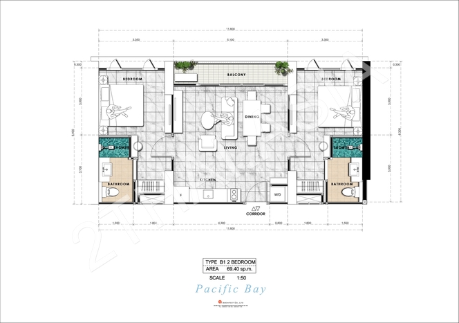 Pacific Bay, Pattaya, Jomtien - photo, price, location map