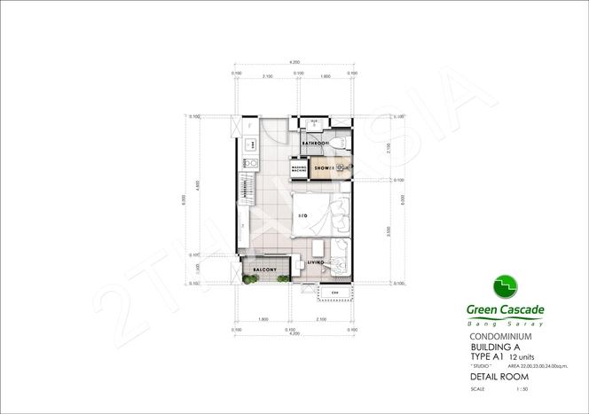 Green Cascade Condominium, Pattaya, Bang Saray - photo, price, location map