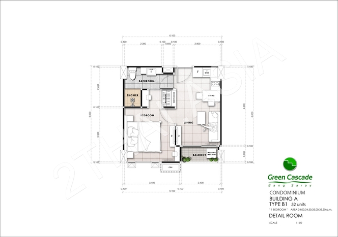 Green Cascade Condominium, Pattaya, Bang Saray - photo, price, location map