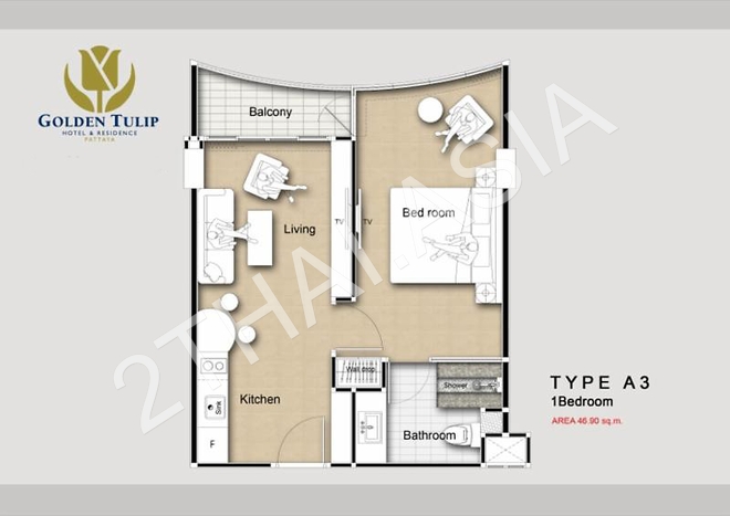 Golden Tulip Residence Pattaya, Pattaya, Central Pattaya - photo, price, location map
